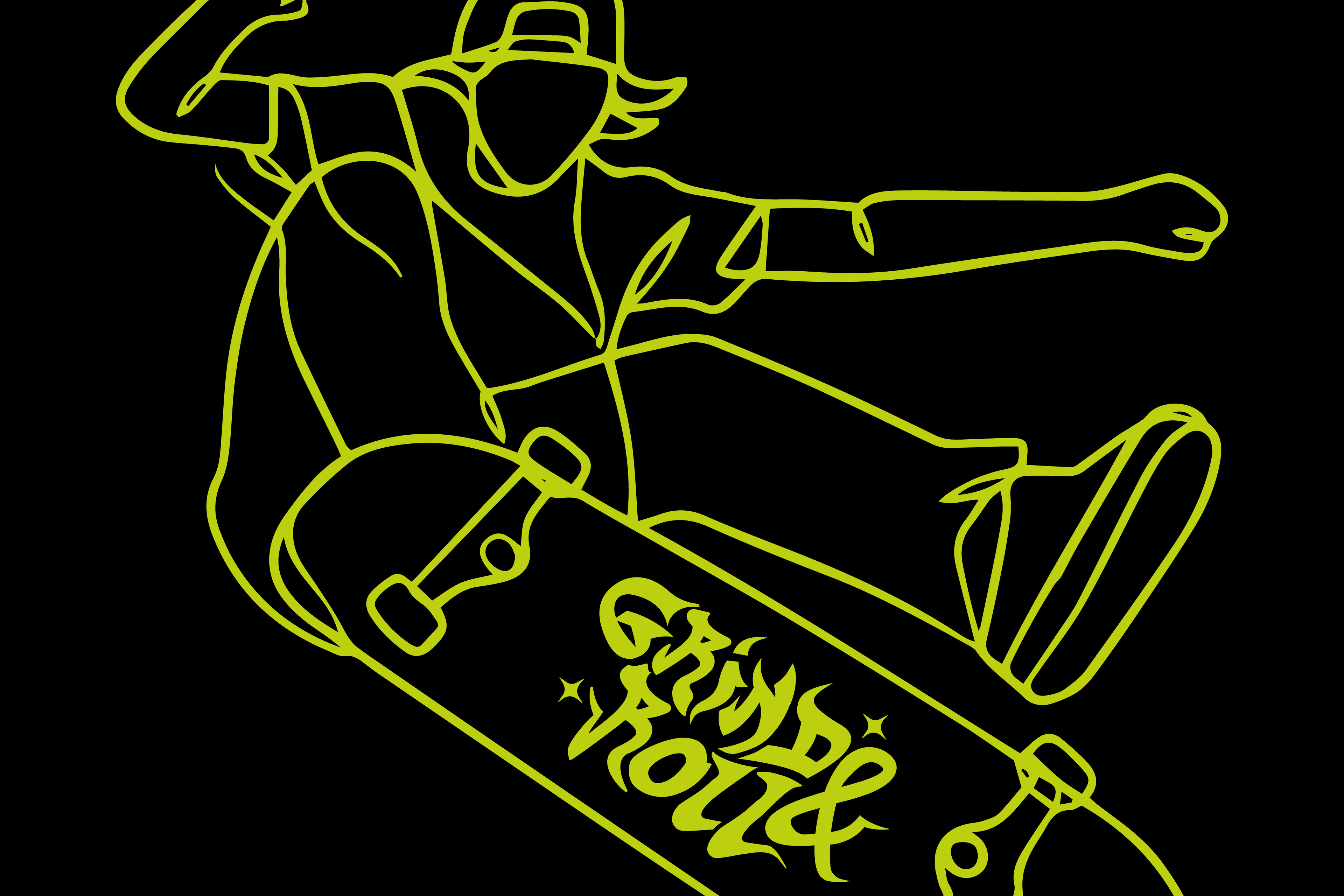 GRIND AND ROLL Skater mit Logo
